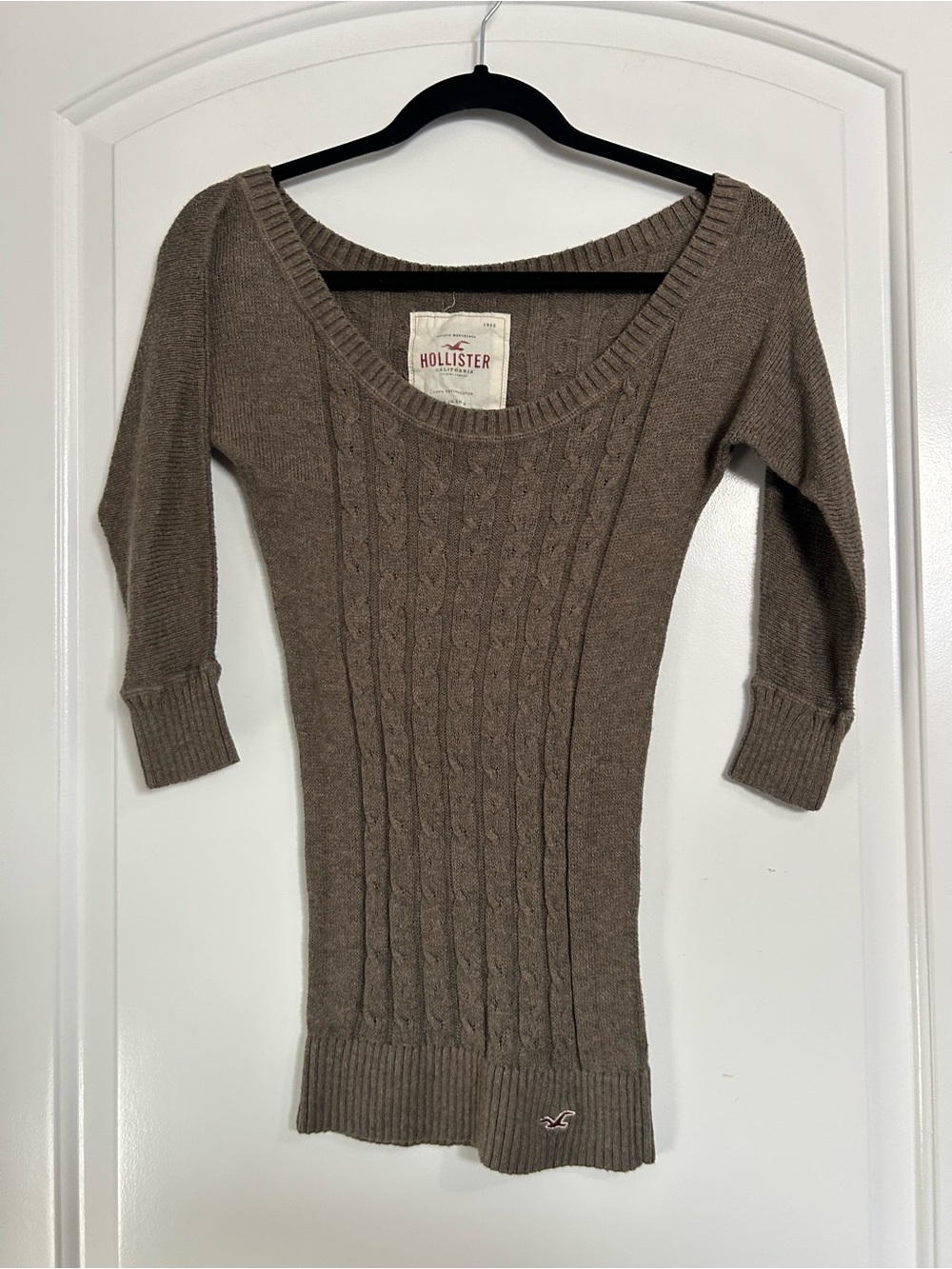 Hollister y2k Vintage Babydoll Cable Knit SweaterTop Size XS/S 90s fall Bella